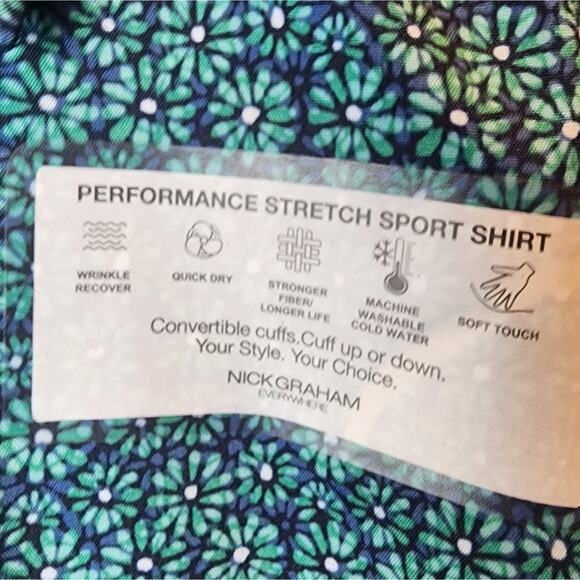 Nick Graham Everywhere New Print Sport Shirt Un Tuck Performance Mens Size S NWT - Picture 4 of 8
